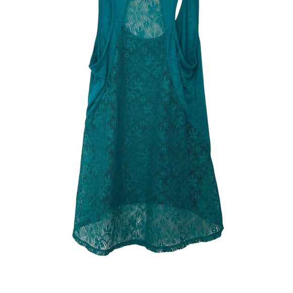 No Boundaries Womens Butterfly Lace Racerback Tank Top XL/XG 15-17 Teal Color - Picture 7 of 11